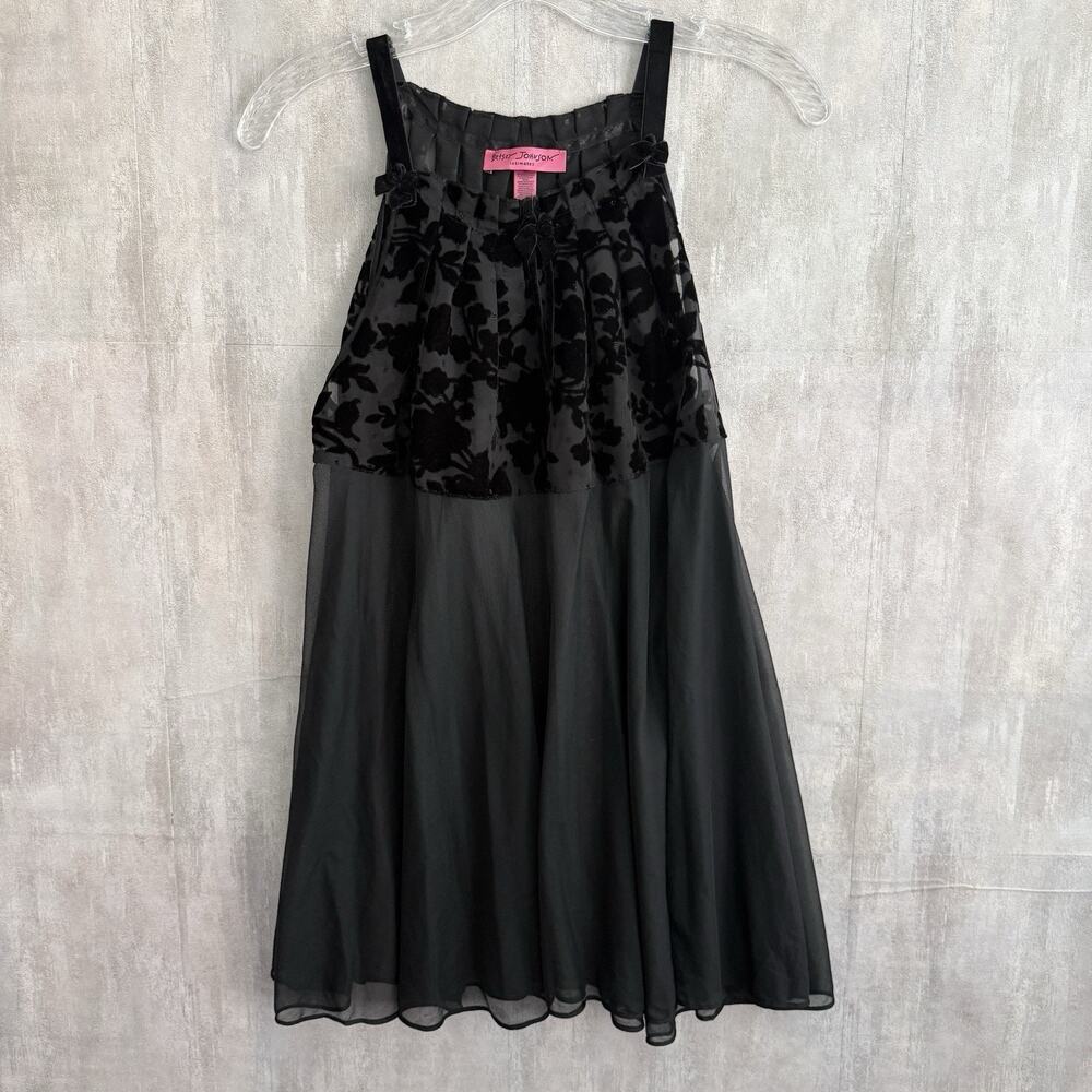Betsey Johnson Intimates Babydoll Sz S Chiffon Velvet Floral Sheer Whimsygoth
